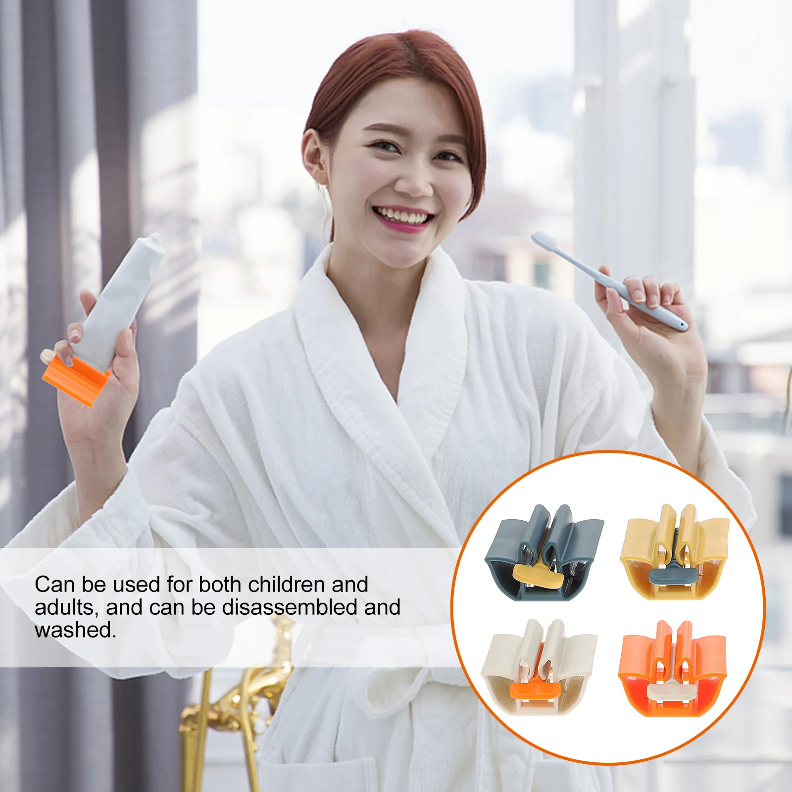 

4Pcs Toothpaste Dispensers Seat Holders Small Size ABS Material Toothpaste Squeezers Practical Bathroom Accessories Manual