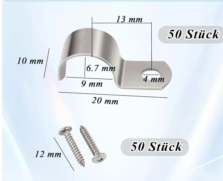 Premium 304 Stainless Steel Cable Clip Metal Saddle Fastener Industrial Conduit Holder Heat Resistant Electrical Wiring Tool