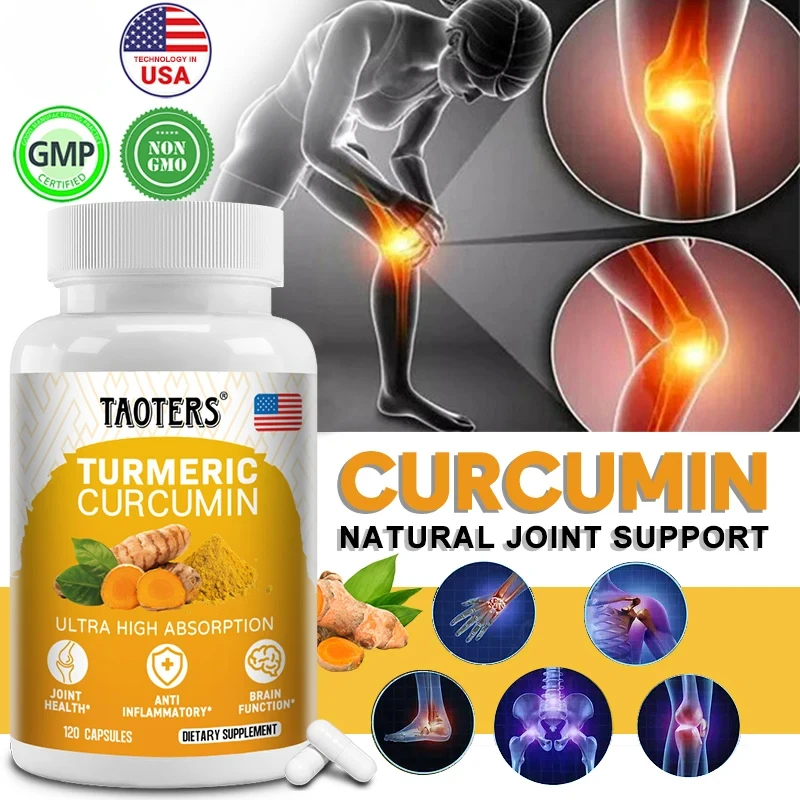 TAOTERS Turmeric Curcumin - Black Pepper for Maximum Absorption, Natural Joint Immune Brain Support, Turmeric Extract Supplement