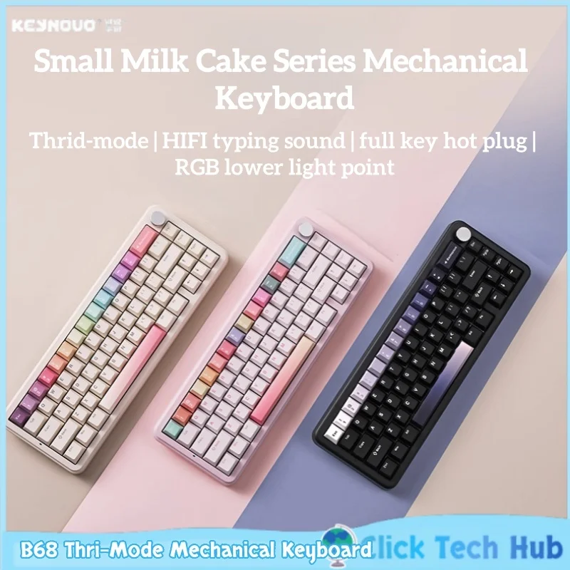 

Small Milk Cake B68 Thri-Mode Mechanical Keyboard Customized Hifi Bluetooth Wireless High Beauty Office E-sports Adapted MAC