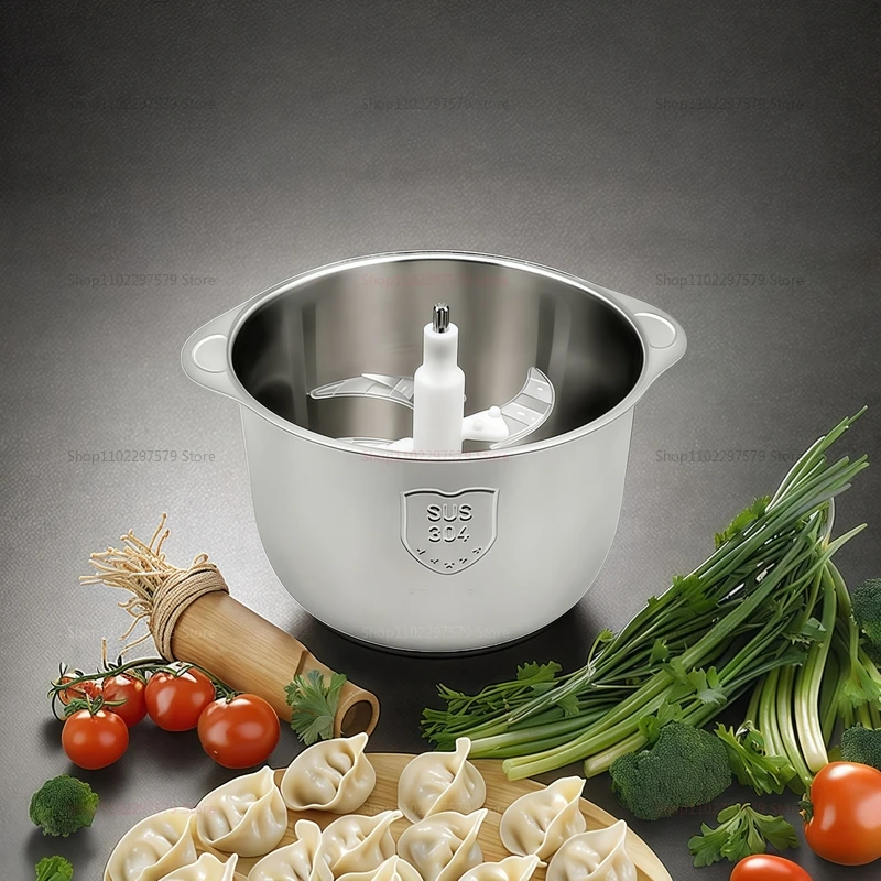 Electric Meat Grinder 5L Food Crusher Stainless Steel Multifunction Vegetable Slicer Processor Chopper Kitchen Blender