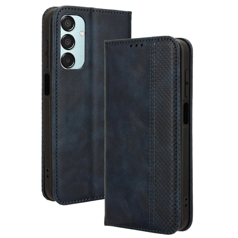 Funda de teléfono con cierre magnético de cuero estilo Retro con tapa para Samsung Galaxy F15, funda de prevención de caídas con ranura para tarjetas de 6,6 pulgadas