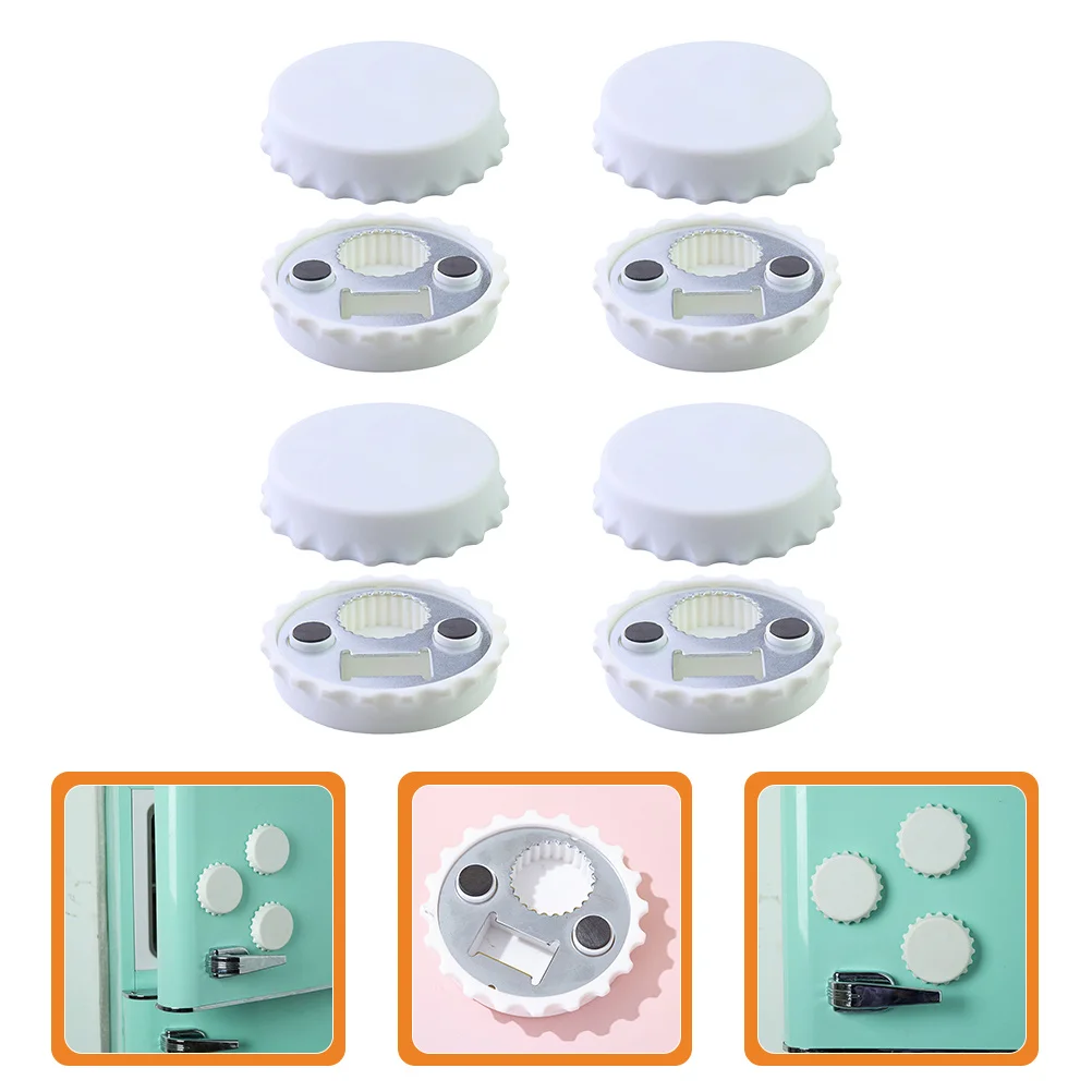 

8pcs Bottle Opener Fridge Magnets Cool Bottle Cap Design For Home Office Decor Gifts Whiteboard Kitchen Decor Tiny Magnets