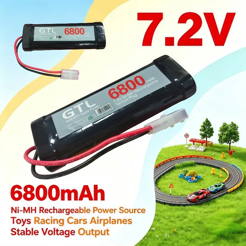 7.2V Ni‑MH Rechargeable Battery lpega Practical Power Battery for Toy Racing Cars Airplanes and Other Electronic Gadgets