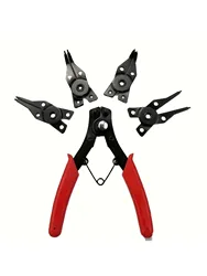 4-In-1 Circlip Pliers Set Snap Ring Pliers Multi Crimp Removable Plier Head Retaining Circlip Pliers Hand Tools Multifunctional