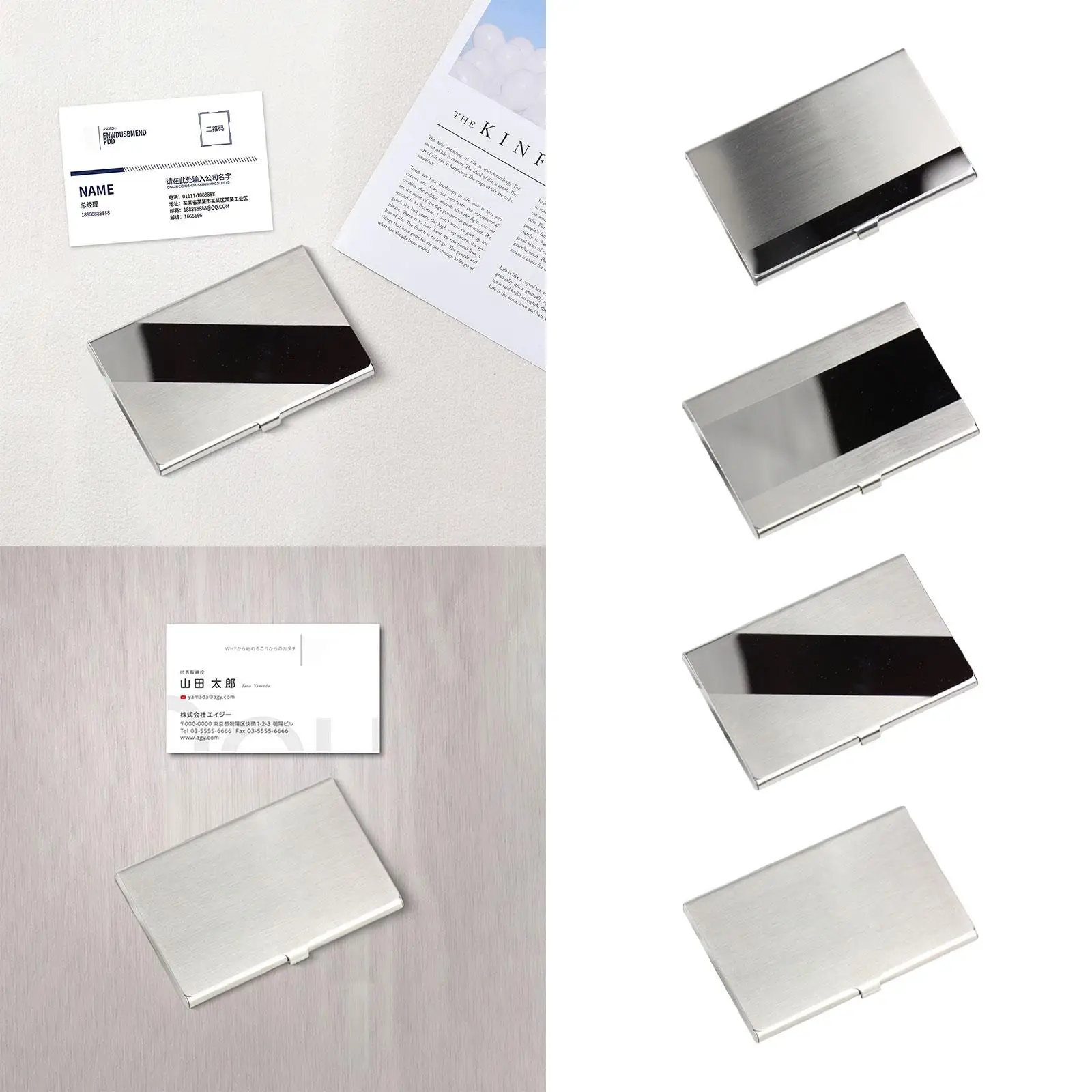 Minimalist Stainless Steel Business Card Case Holder Slim Metal Card Wallet for Pocket Name Card Organizer Storage