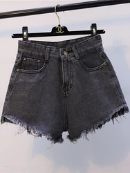 Summer  Women's Loose-fit Wide Leg Shorts Hijh-waisted Denim Shorts For Women Korean Style Student Hot pants Hot Sale Fashion