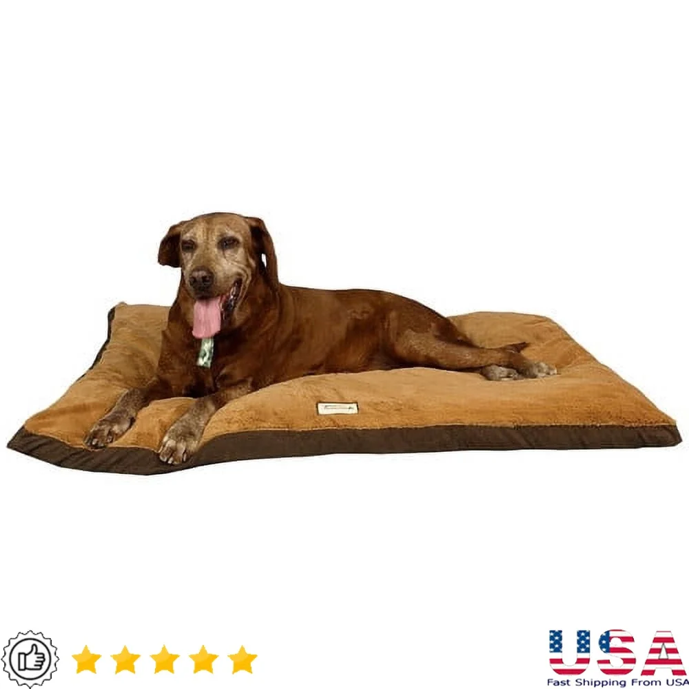 

Faux Suede Pet Bed Waterproof Anti-Skid Base Extra Thick Poly Fill Zippered Cover Easy Cleaning Suitable Dogs Cats