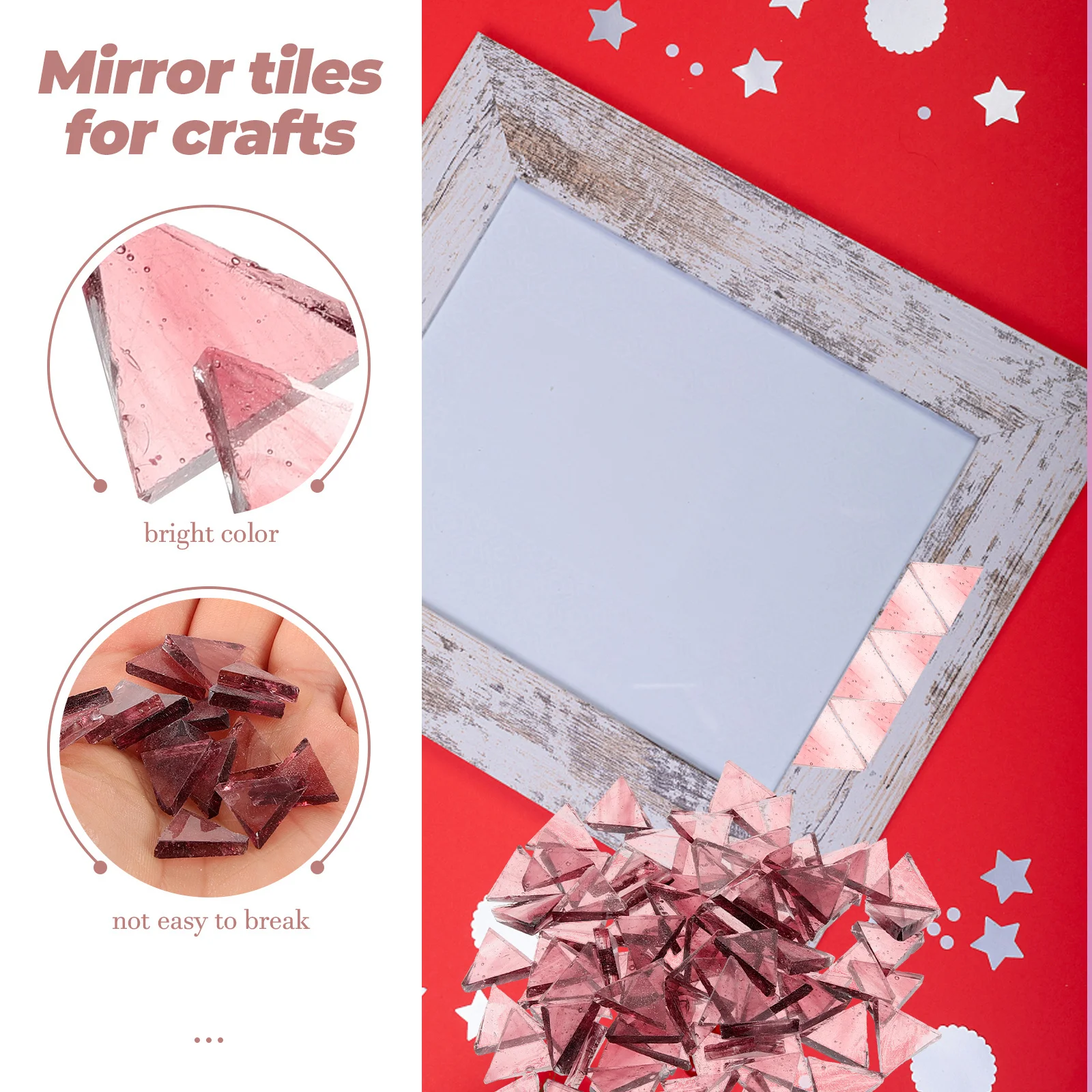 

290Pcs Mica Mosaic Tiles Smooth Surface Glass Pieces DIY Crafts Making Supplies Tiles Glass Mirror DIY Art Craft Pieces