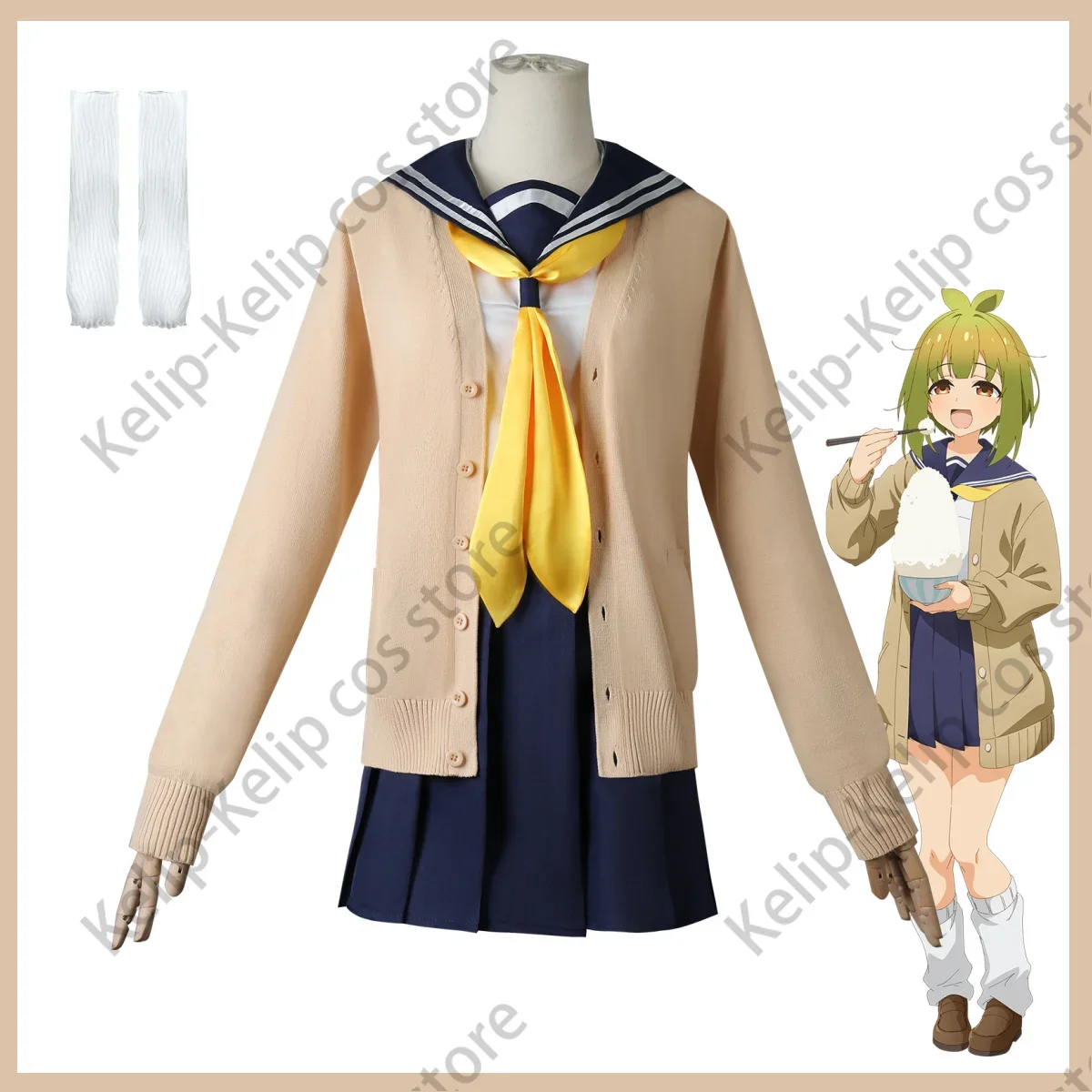 New My Deer Friend Nokotan Bashame Meme Cosplay Costume Wig Sweater Coat JK School Uniform Skirt Woman Kawaii Campus Suit