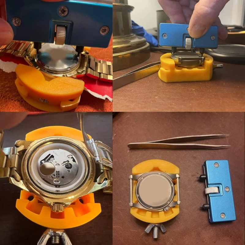 Manutenzione orologio Supporto per rimozione fondello orologio strumenti per sostituzione della batteria da