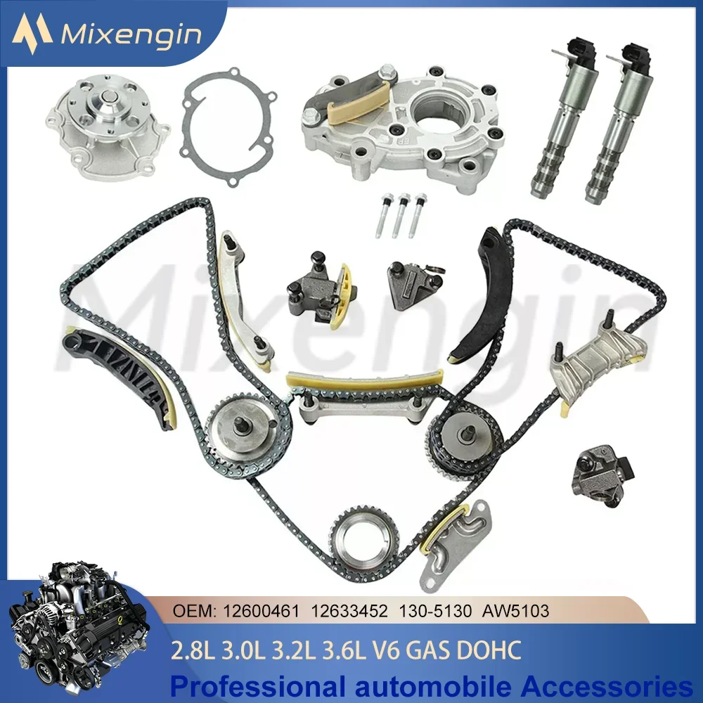 Engine Parts Timing Chain Set Kit Oil Water Pump 2.8 3.0 3.2 3.6 L T For Buick Cadillac Chevrolet Pontiac Gmc Saab Saturn Suzuki