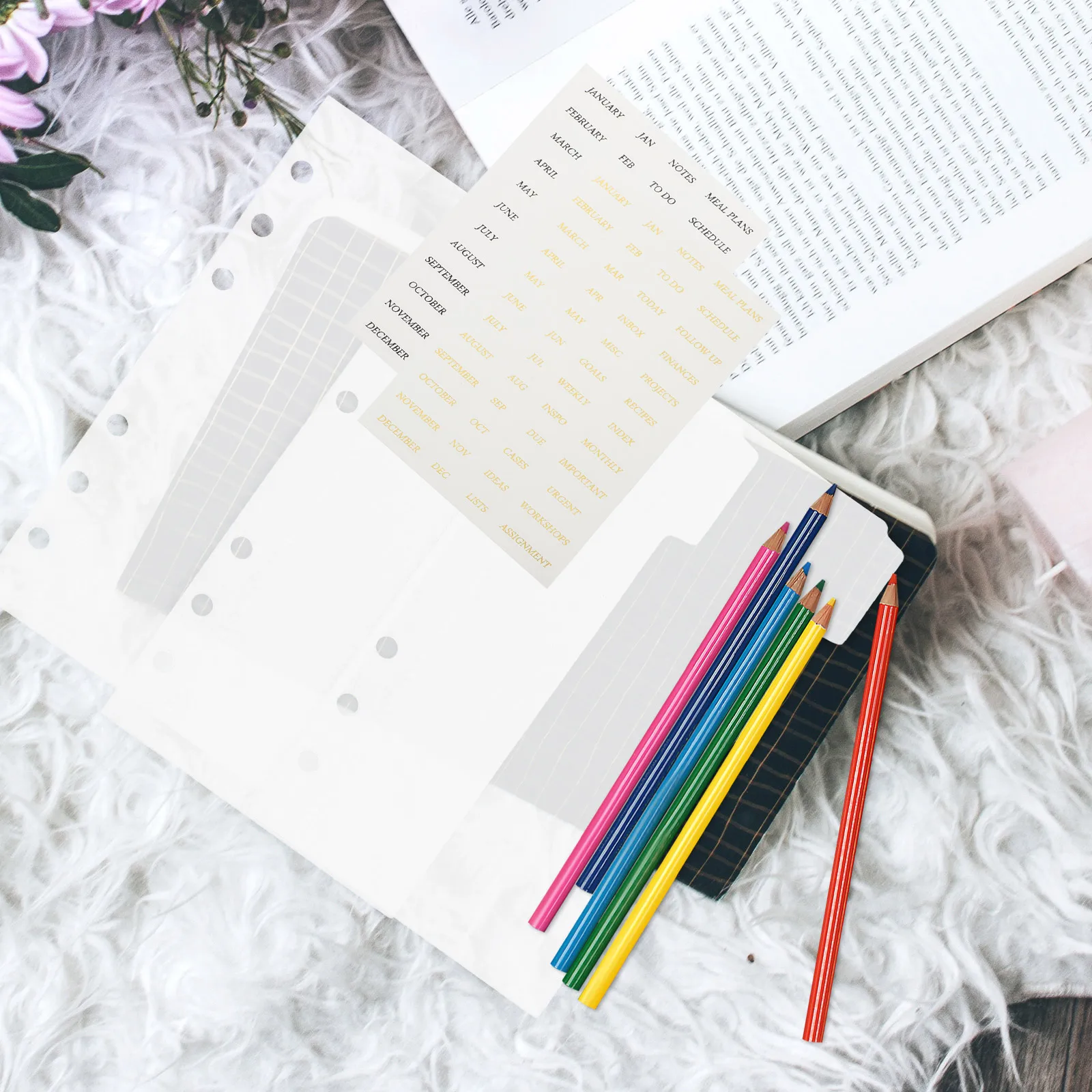 

1 set A6 Loose Leaf Pocket Replaceable Binder Insert Detachable Small Budget Book Inserts Multi Use Storage Solution For Home