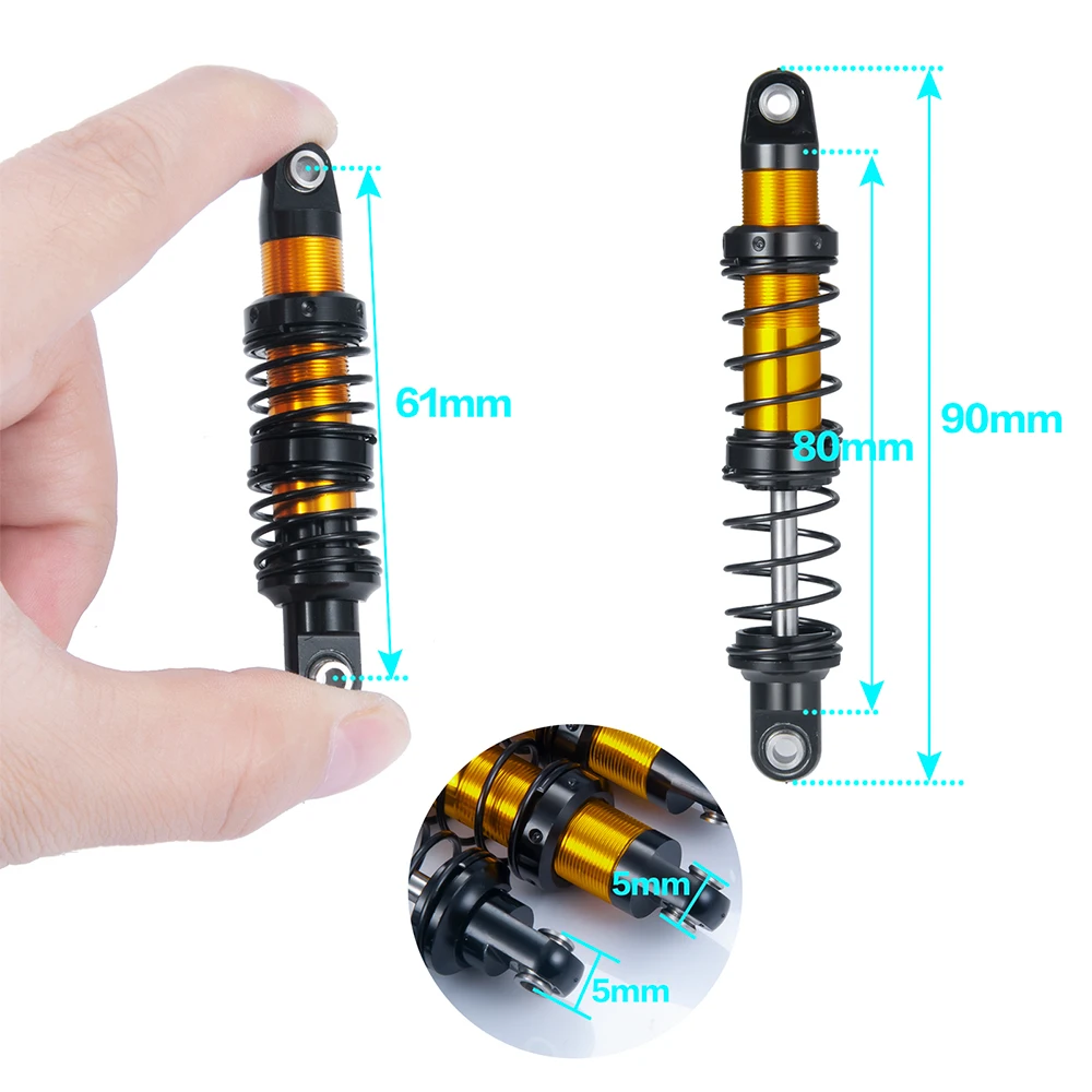 YEAHRUN Metal Oil Adjustable Spring Shock Absorber Damper 70/80/90/100/110/120mm for Axial SCX10 90046 TRX-4 1/10 RC Crawler Car - Image 5
