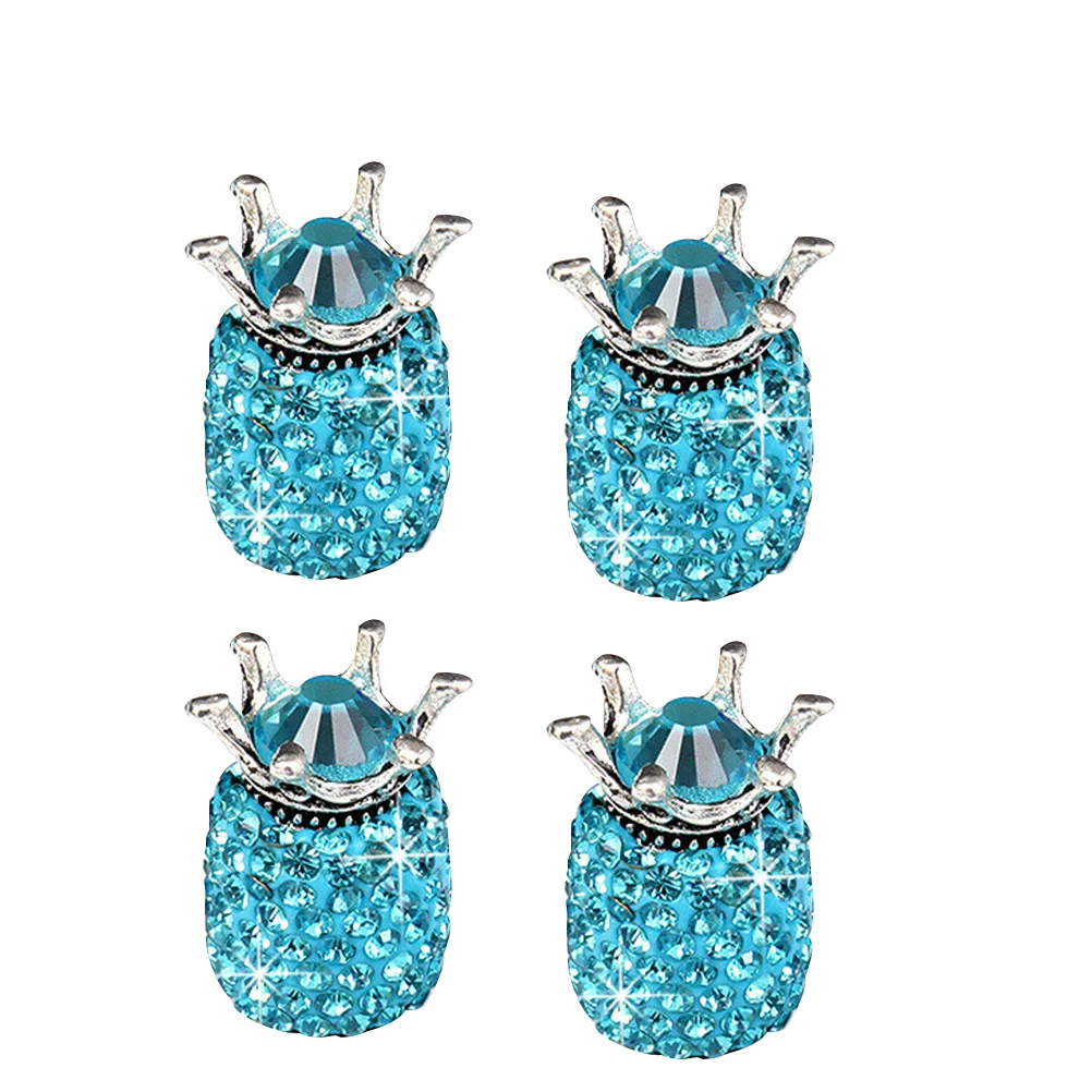 

Shape Car Tires Valve Cover Diamond Cap Universal Stem Tire Dustproof Blue Color Car Wheel Accessories Gas Leak Proof