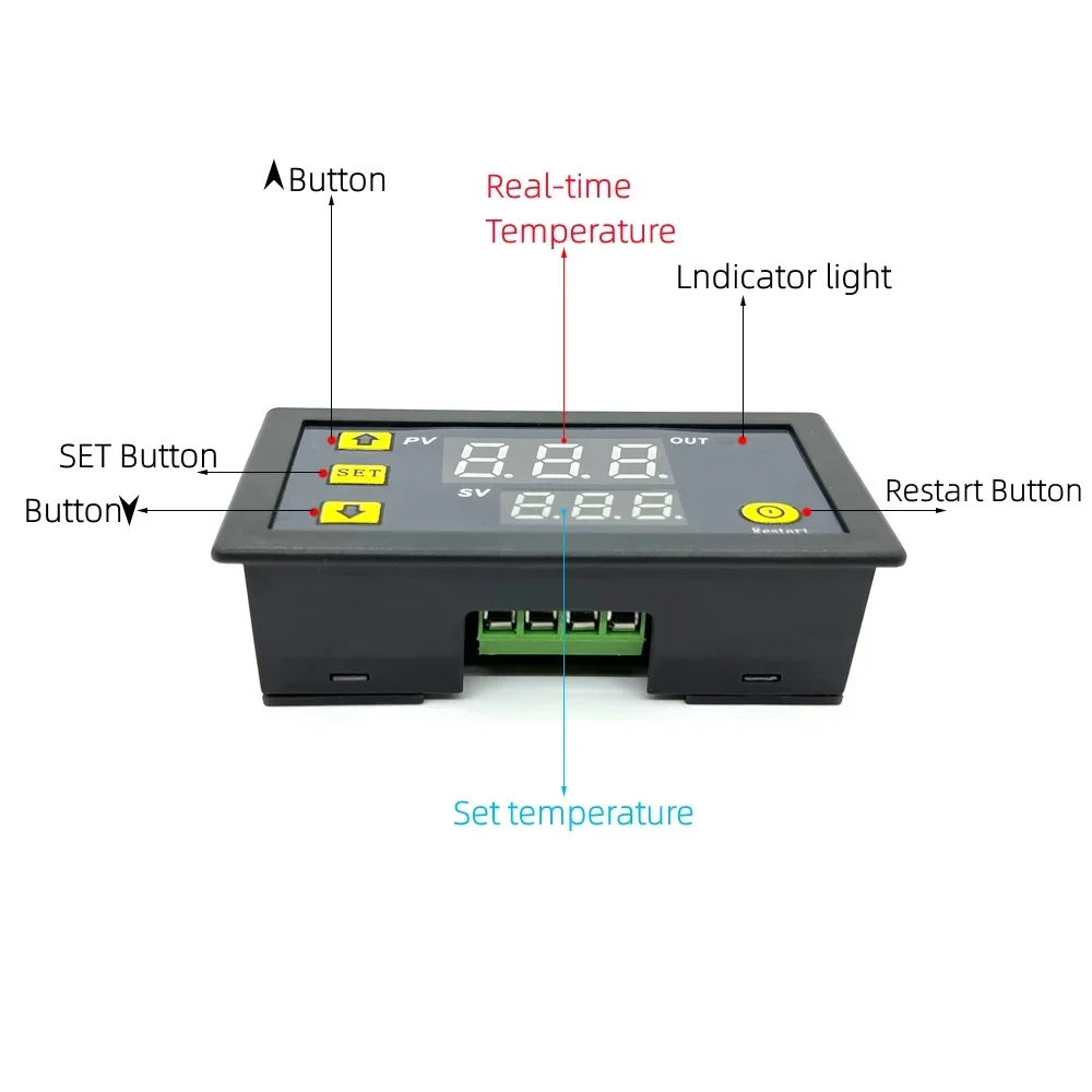 W3230 Mini Digital Temperature Controller 12V 24V 220V Thermostat Regulator Heating Cooling Control Thermoregulator With Sensor