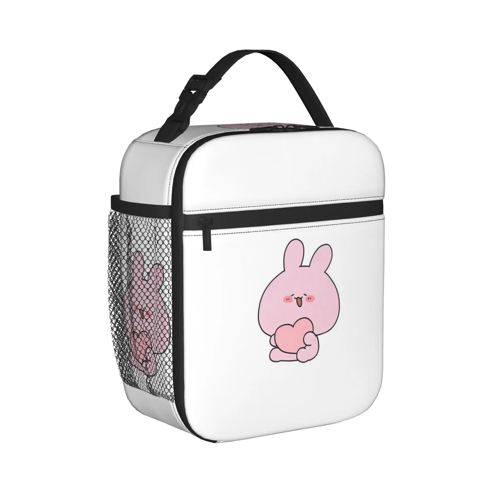 Asamimichaan Cute Asamimi Insulated Lunch Bag Leakproof Rabbit Meal Container Cooler Bag Tote Lunch Box Bento Pouch