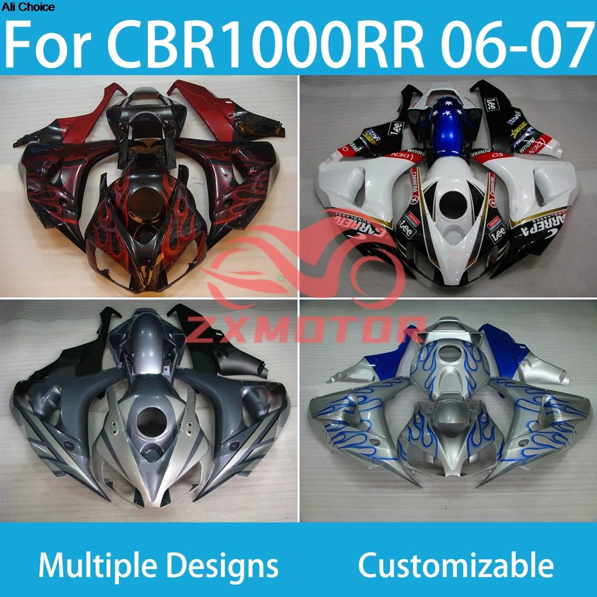 

ABS Motorcycle Fairings for Honda CBR 1000RR 2006 2007 Free Custom 100% Fit Injection Molded Fairing Kit CBR1000RR 06 07