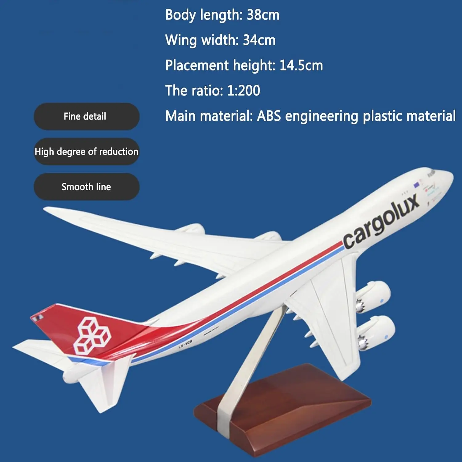 1:200 Cargolux B747-8F Aereo Modello in miniatura LX-VCB Aereo da passeggeri Regalo Ornamento Modello di aereo di simulazione