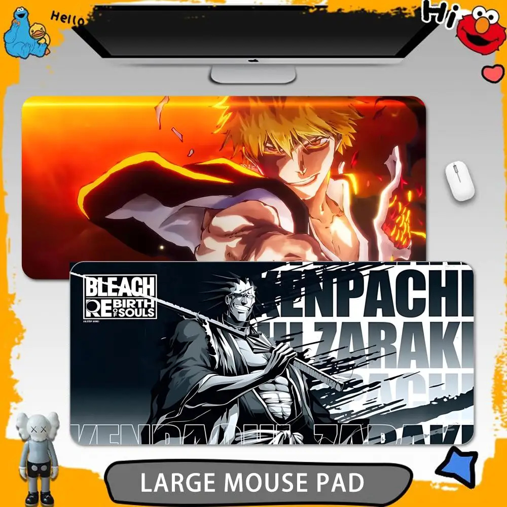 Bleach Thousand-Year Blood War Mouse Pad Tapetes de Mesa Teclado, Borracha Kawaii, Tapete de Mesa Antiderrapante, XXL,90x40cm