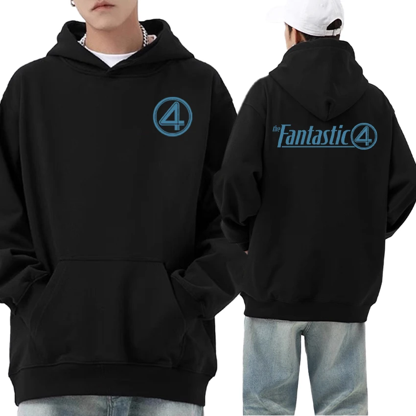 

Popular Film The Fantastic Four First Steps Autumn Winter Hoodie Double Sided Print streetwear Men Women Fleece Unisex Pullover