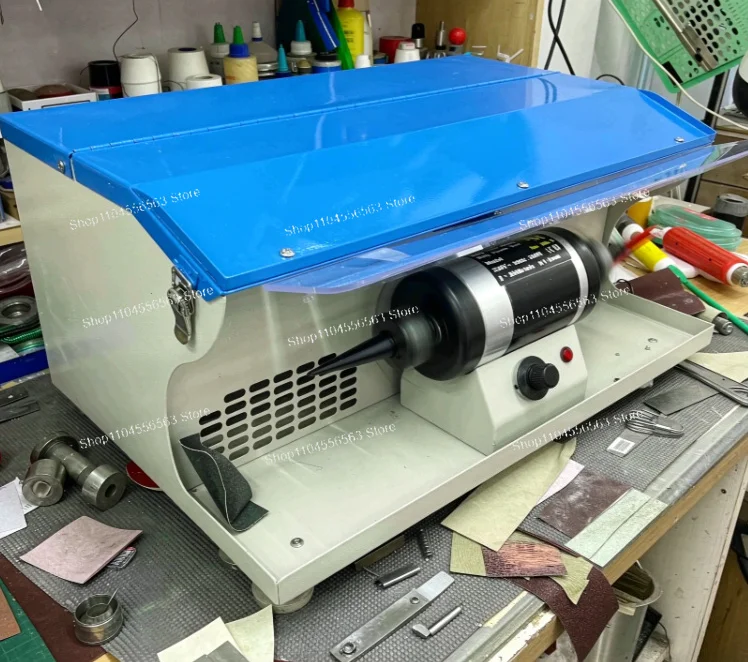 BP1 Mini Variable Speed Polishing Grinder,2-in-1 Polishing & Dust Extraction Twin-Head Machine for Jewelry,Watch,Metal Finishing