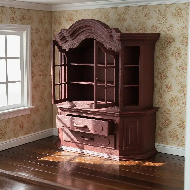 1Pcs DIY Craft Project Tiny House Furniture Bookcase Miniature Plastic Cabinet For Dollhouses Bedroom Living Room Decor