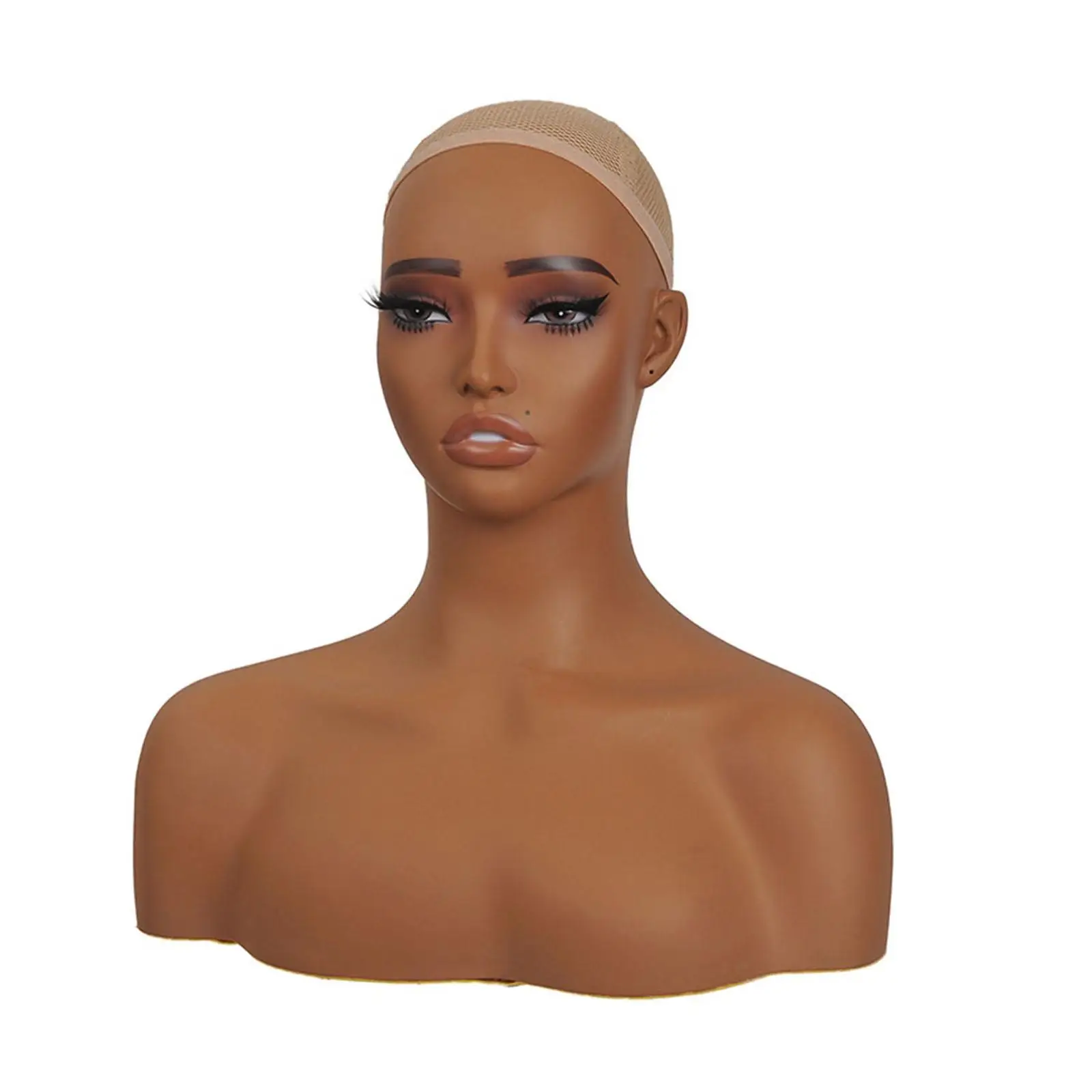 

Female Mannequin Wig Model Head with Ear Holes with Makeup Manikin Wigs Display Model for Necklaces Wigs Making Hairpieces