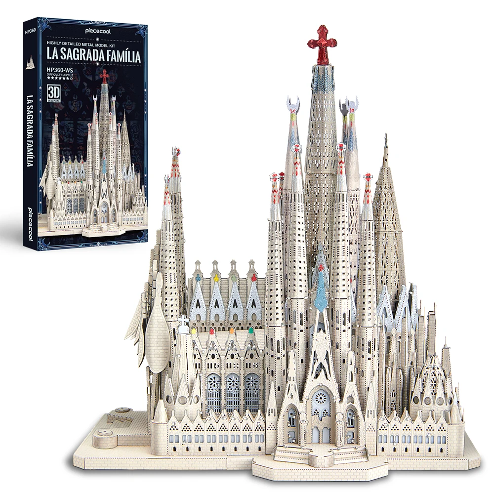 

Piececool 3D Metal Puzzles La Sagrada Família Model Building Kits Jigsaw Toy DIY Set for Adult Collection Building Blocks