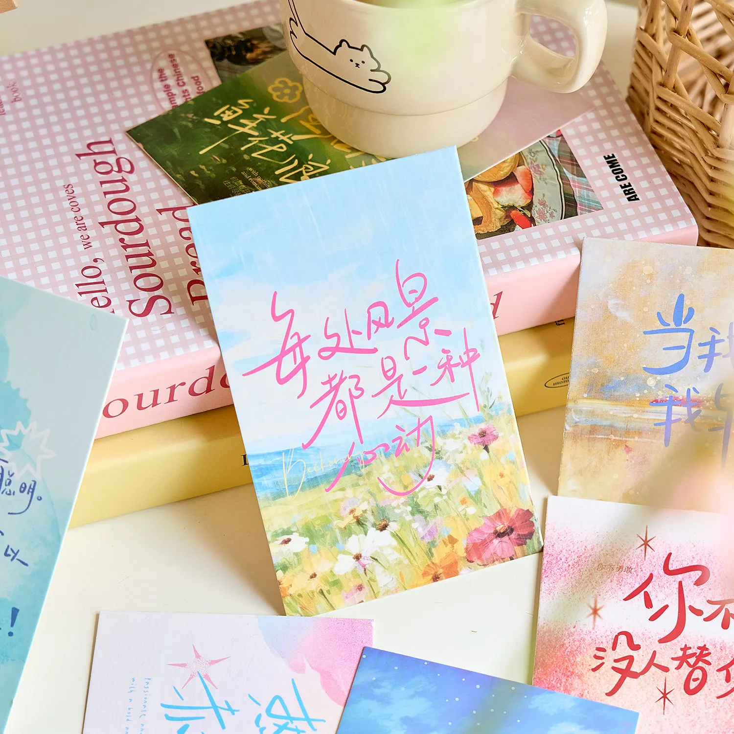 JCAC 30pcs/bag Song of Freedom Ins-Style Cute Illustration Postcards, Student Message Keepsake & Blessing Cards