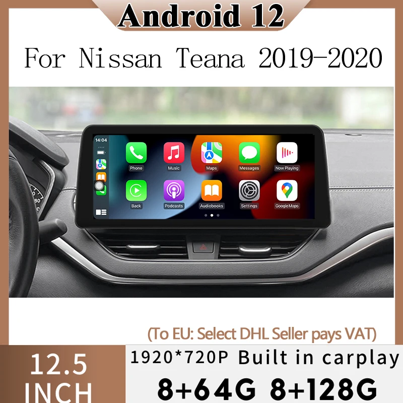 

Android 12 GPS Navigation Multimedia Video Player DVD For Nissan TEANA 2019 2020 with CarPlay Touch Sceen