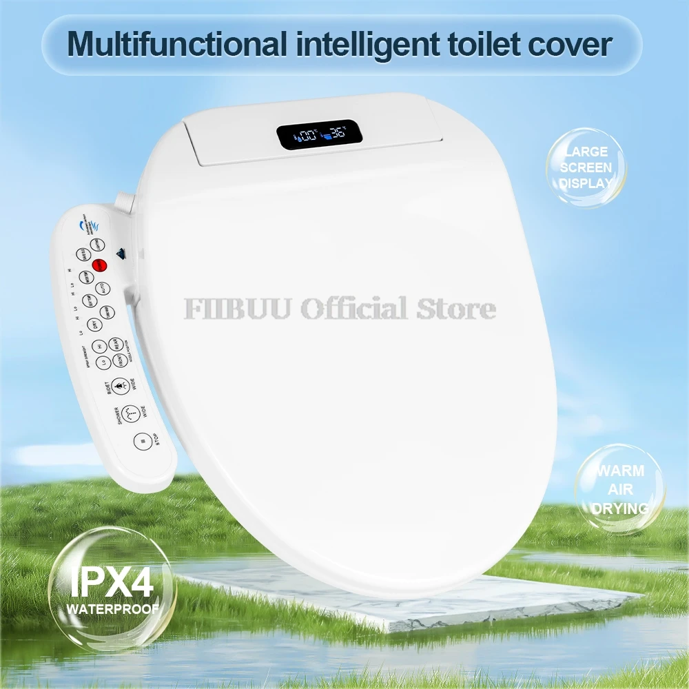 Imagem -02 - Smart Toilet Seat Cover Lavagem de Nádegas Bocal Oscilante Tampa para Banheiro Secagem a ar Quente Luz Noturna Aquecimento do Assento