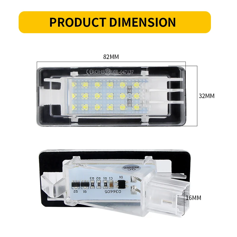 2PCS For Renault Captur Espace Fluence Scenic MK2/3/4 Latitude Laguna Modus Zoe Led License Plate Light Lamp Canbus White 6000K