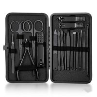 AT13 Nail Clipper Set Stainless Steel Manicure Nail Scissors Pedicure Kit Nippers Trimmer Care Tool With Storage Box 18Pcs