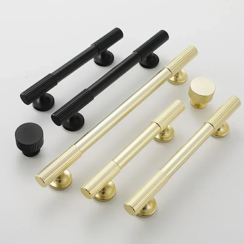 Nordic Luxury Kitchen Cabinet Handles Drawer Knobs Wardrobe Door Stripes Handles for Furniture