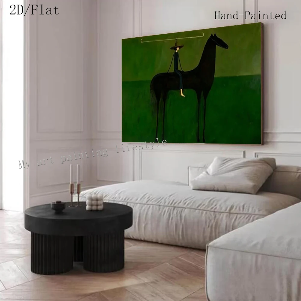 

100% Handmade Abstract Oil Painting On Canvas American Western Cowboy Wall Art Picture For Home Living Room Decor Image Mural