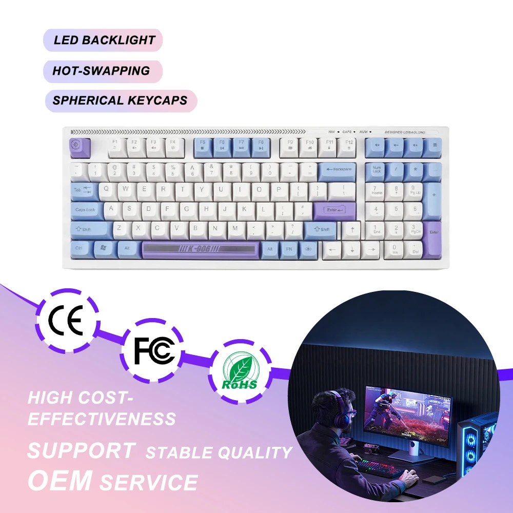 Gaming Keyboard 98 Keys LED Gaming Keyboard with Independent Numeric Keypad for Office & Gamers