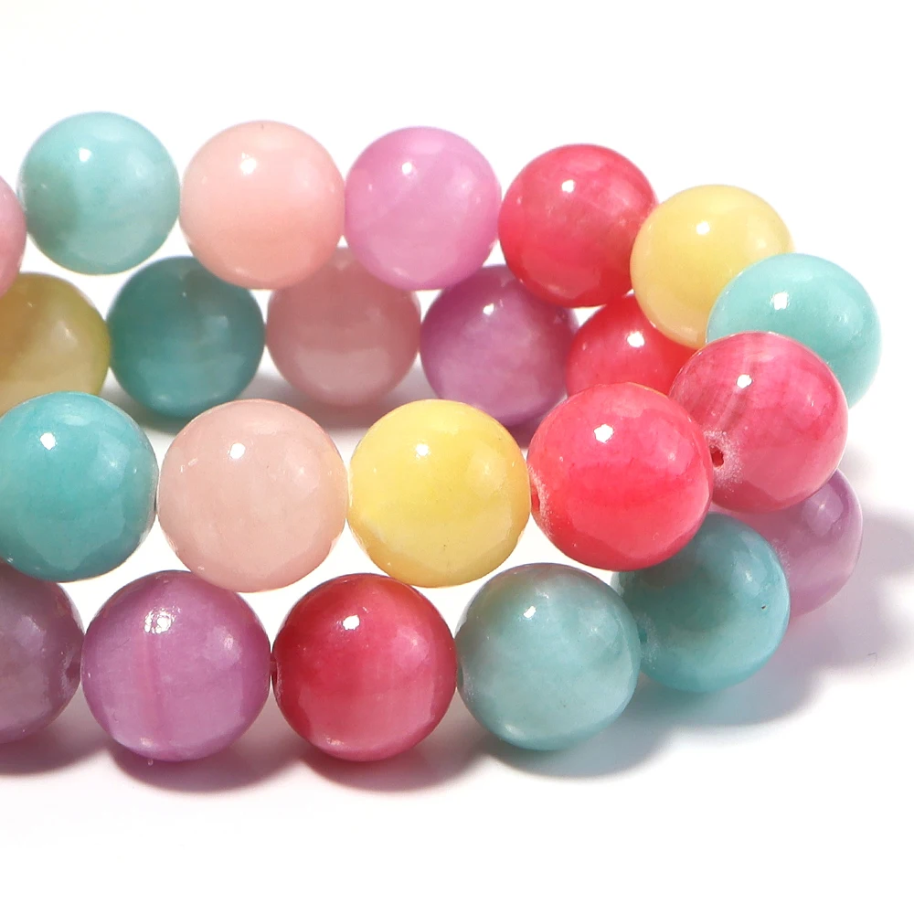 Ca. 30–60 Stück, 4–12 mm, gelbe Jade-Chalcedon-Perlen, Natursteinperlen, Edelstein-Abstandsperlen für die Schmuckherstellung, DIY-Armband – Detail 11