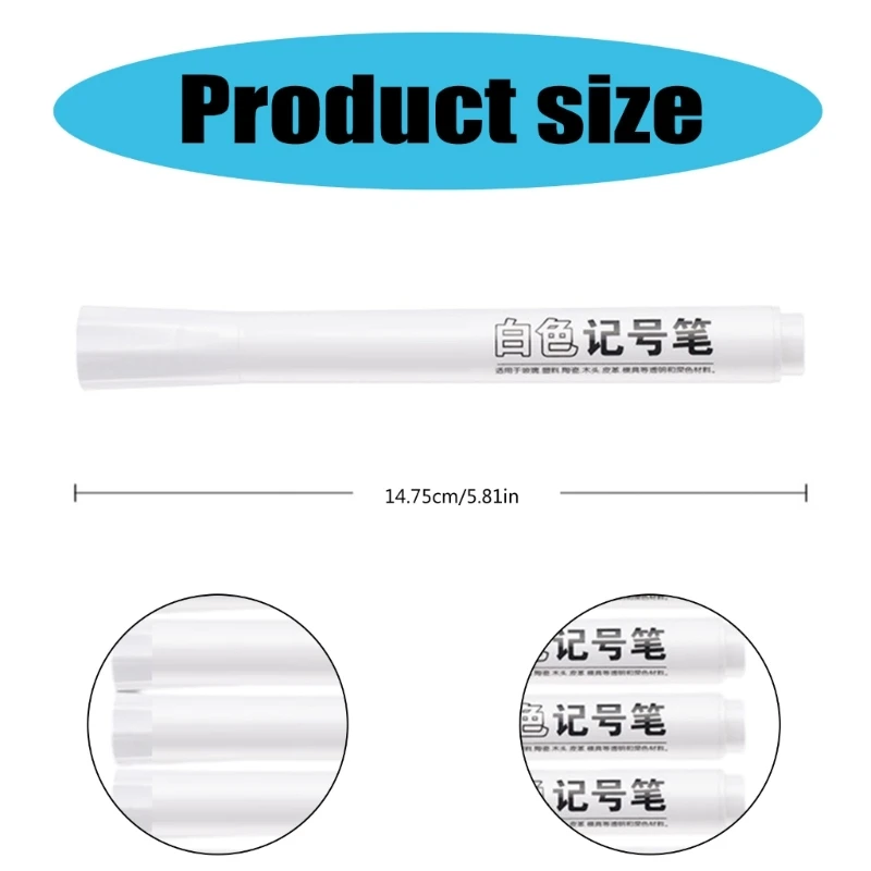 Juego 10 unidades rotuladores pintura blancos a base aceite, rotuladores permanentes, papelería, suministros para