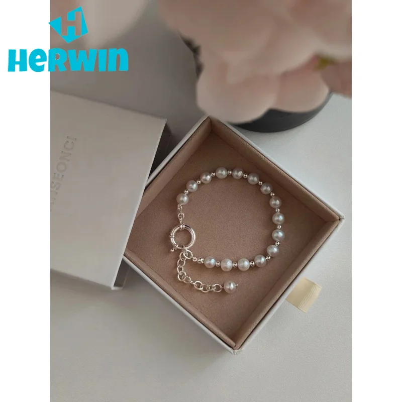 Full Body S925 Sterling Silver | Natural Freshwater Pearl Bracelet | Chain Length 17+5CM 100742