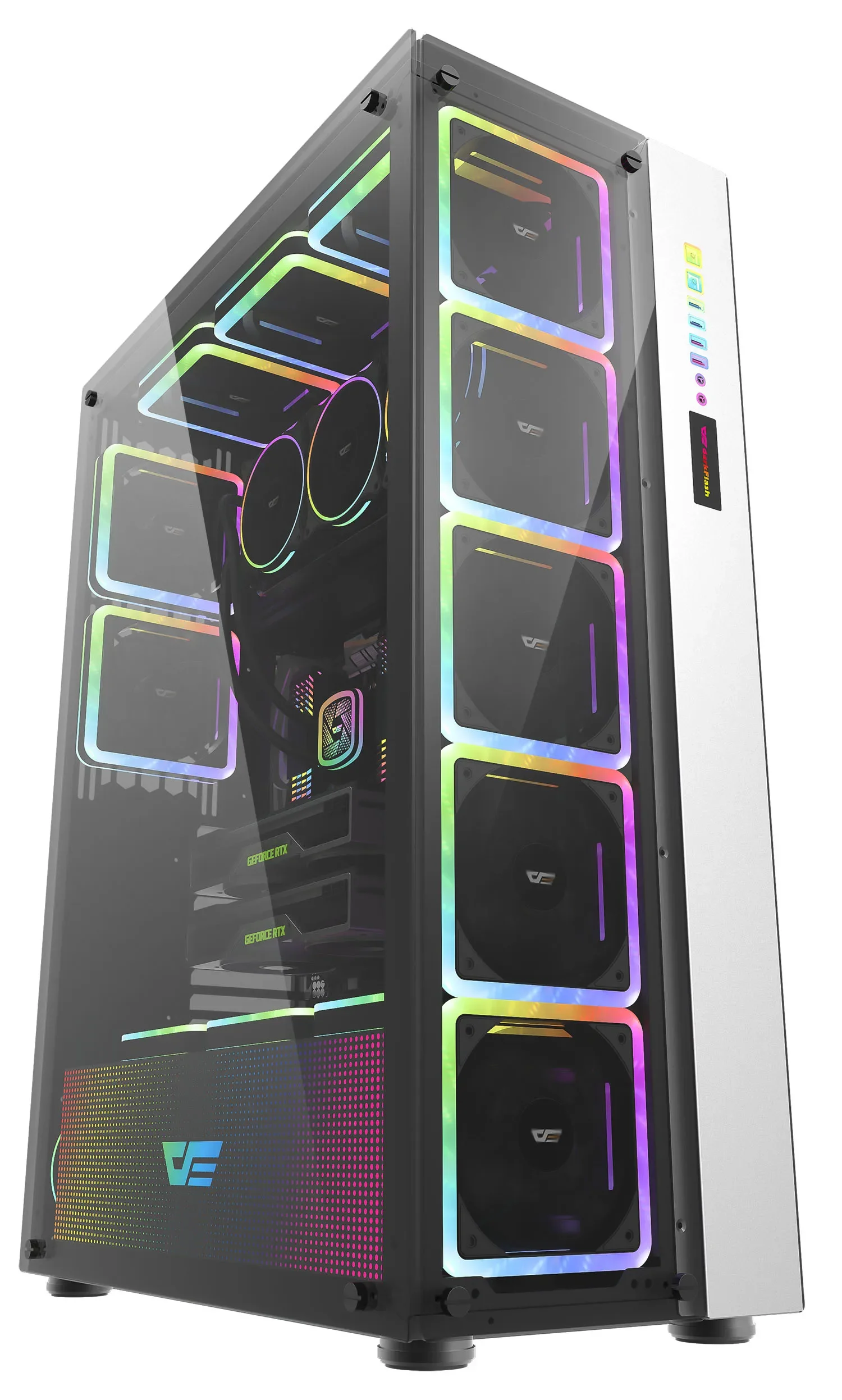 حافظة كمبيوتر ألعاب الكمبيوتر الزجاجية Darkflash Big ATX Home Office Business Gaming Mid Tower تدعم 120 تبريد المياه وOEM #2