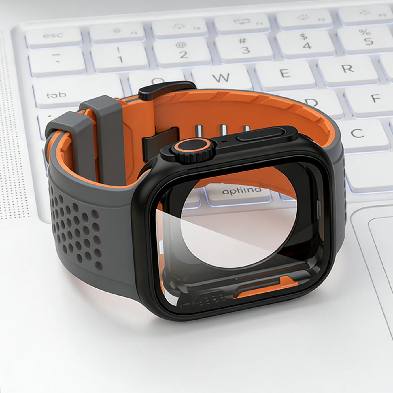Silikonarmband PC-Hülle+Schutzabdeckung für Apple Watch 11 10 9 8 7 6 SE3 46mm 44mm 45mm – Umbau auf Ultra 3/2 49mm
