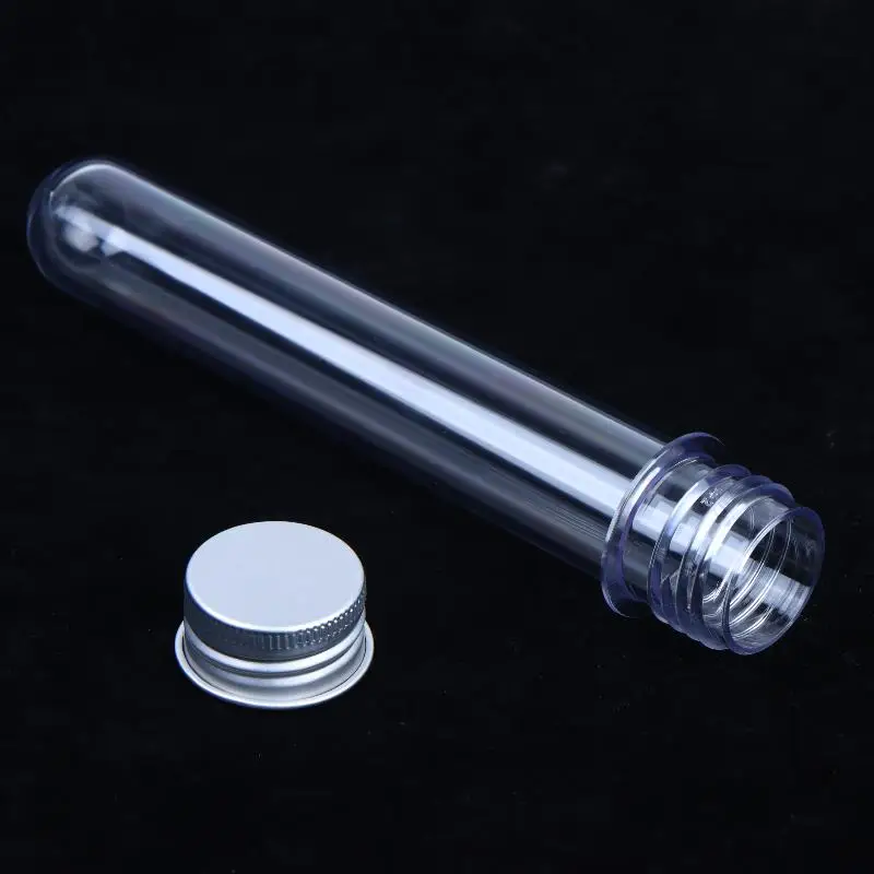 1 Stück transparente, zylindrische, nachfüllbare Plastikflasche, 50 ml, PET-Reagenzglasflasche für Masken, Süßigkeiten, Datenkabel, Maskierpapier – Detail 4