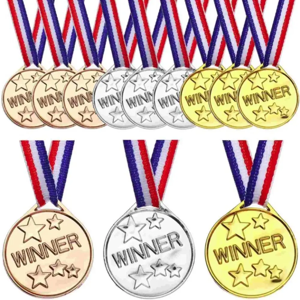 Winner Reward Gold Silver Bronze Medals Dancing Sports Game Children's Award Medals Swimming Running Plastic Competition Prizes