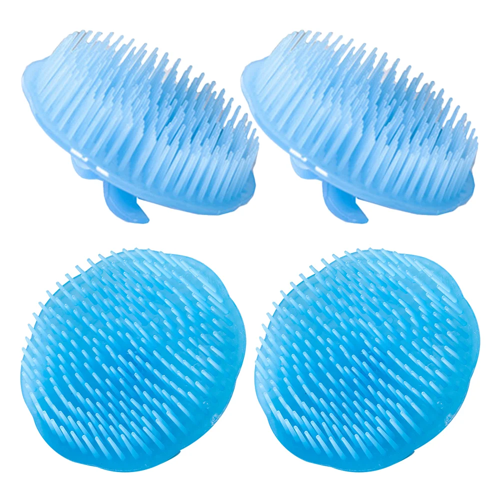 Mini brosse à cheveux pour shampooing, peigne masseur, pince à tête, douche, cuir chevelu, expectorateur, 4 pièces