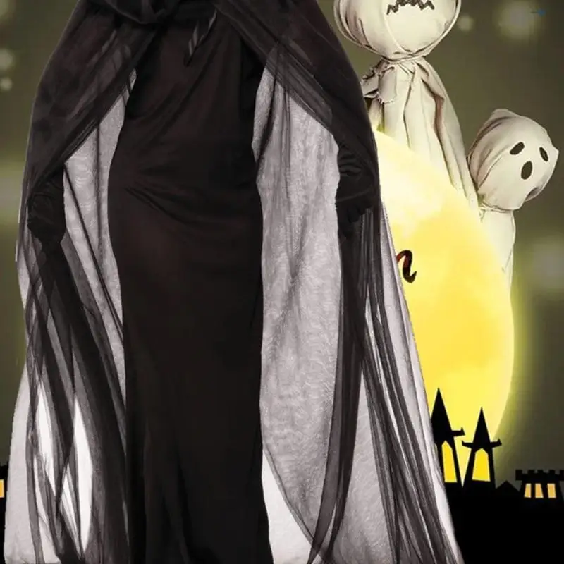 Damska szata z kapturem, długa sukienka, rękawiczki, zestaw czarownic dla kostiumów Cosplay wampirów