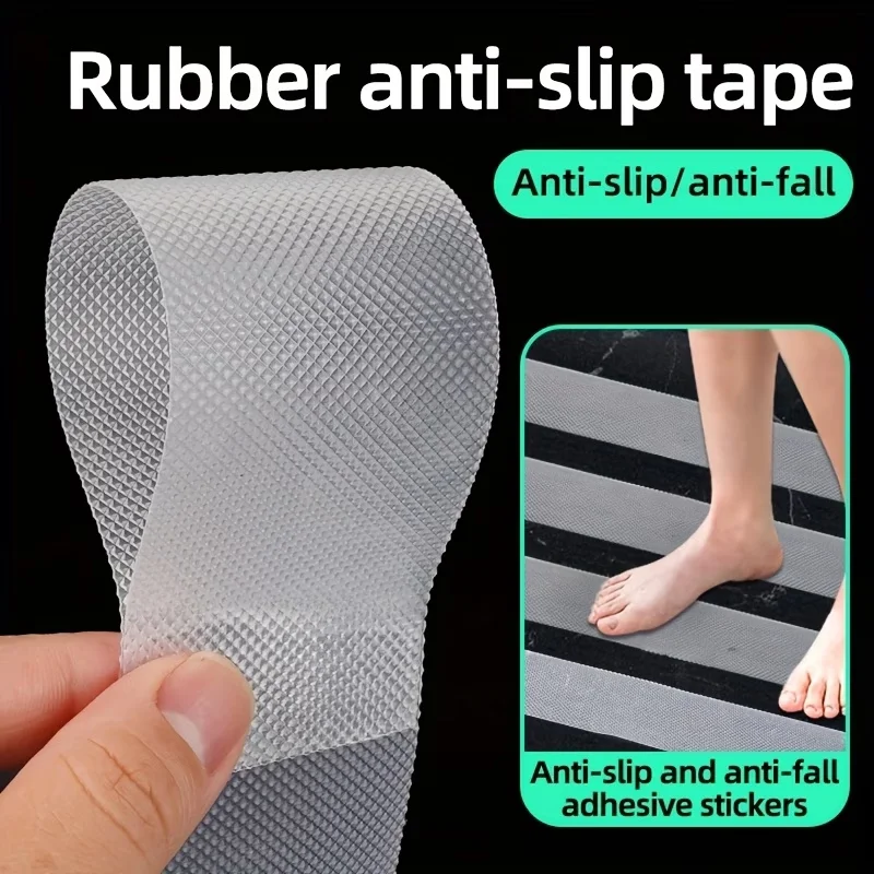 1roll 1/2/5m Anti Slip Tape, Non Slip Stair Tape for Steps Indoor Waterproof, Clear Slip Traction Grip Tape for Tubs, Stairs