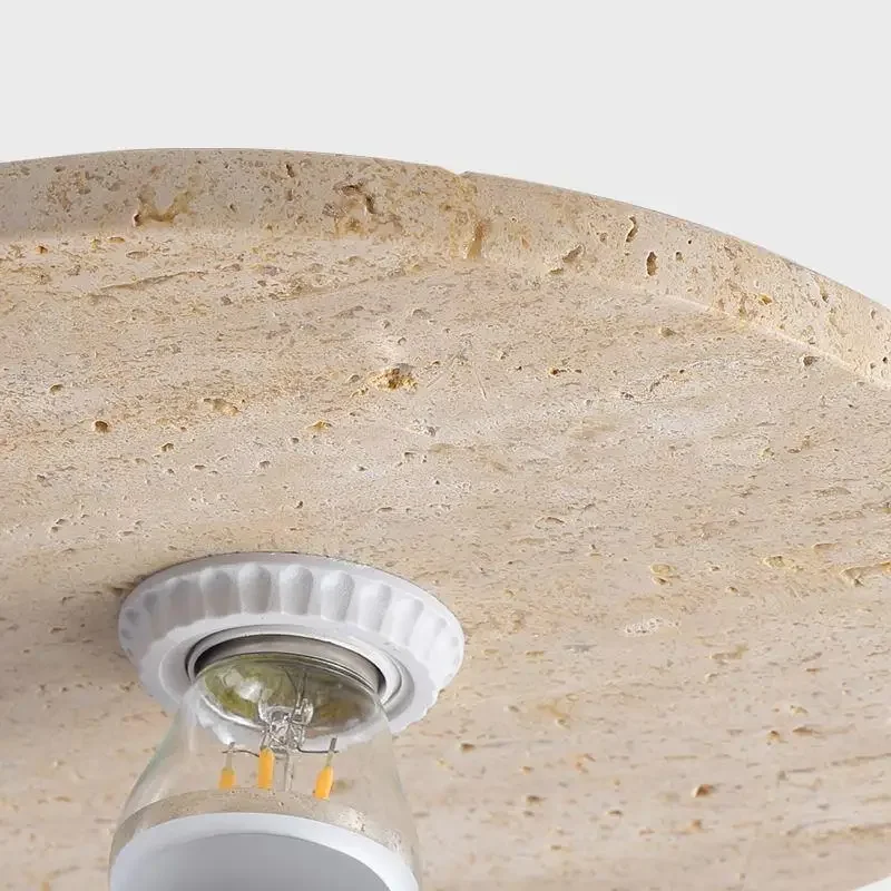 Travertine Stone Ceiling Light Aisle Corridor Balcony LED Lighting Fixture for Living Dining Room Bedroom Wabi Sabi Ceiling Lamp