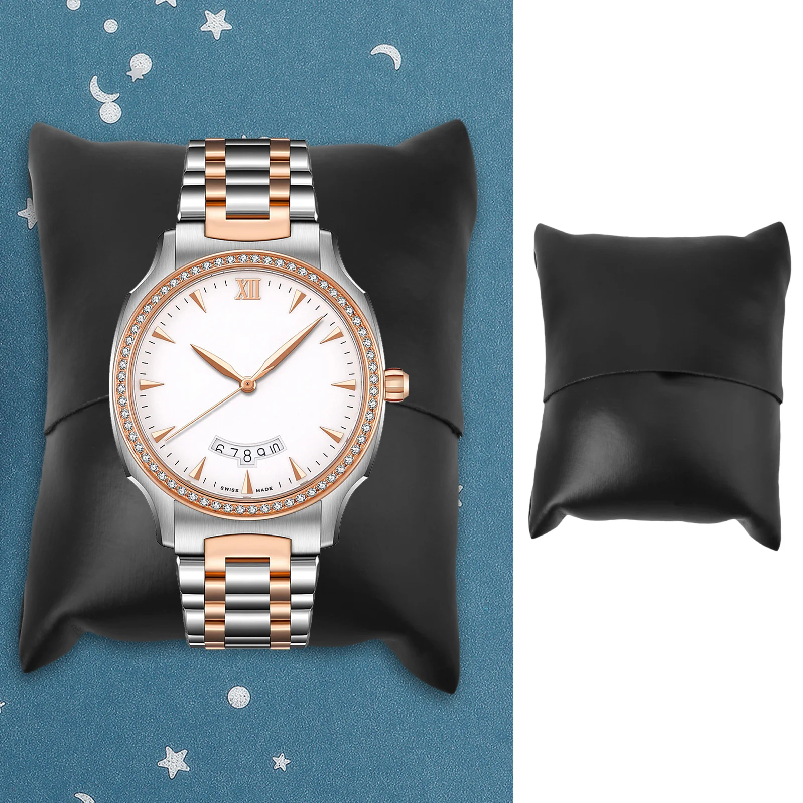 

6Pcs PU Watch Display Pillows Bracelet Cushions Jewelry Organizer Holder for Watches Showcase Tray Watch Pillow