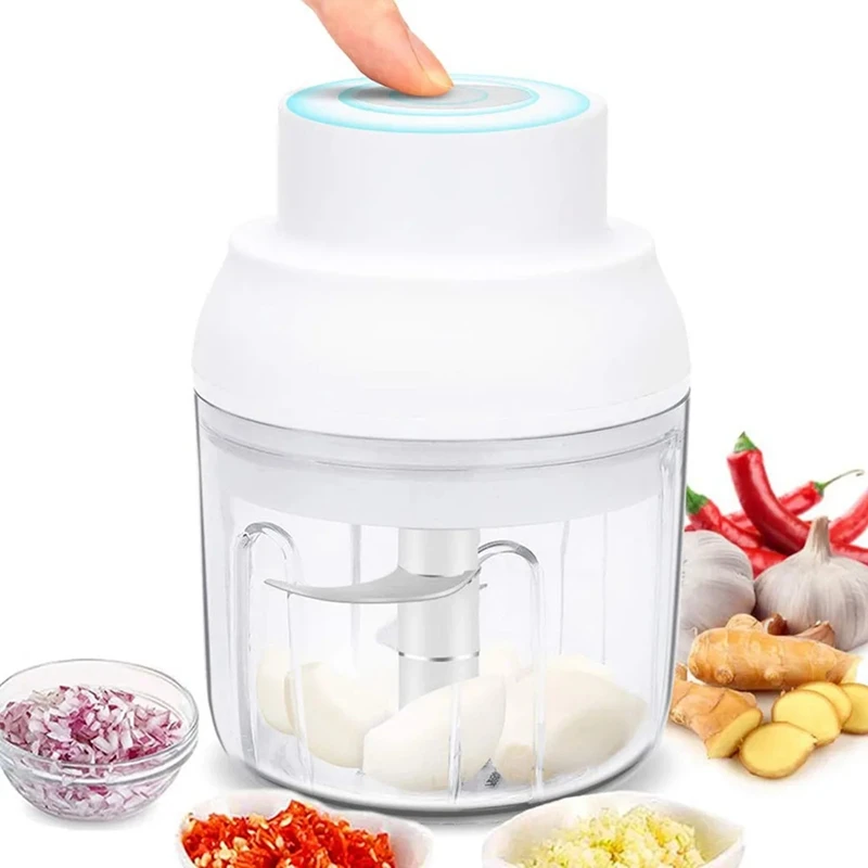 Hot Sale-Mini Food Processor, USB Rechargeable Powerful Motor Ginger Garlic Masher,Kitchen Food Mixer Tools